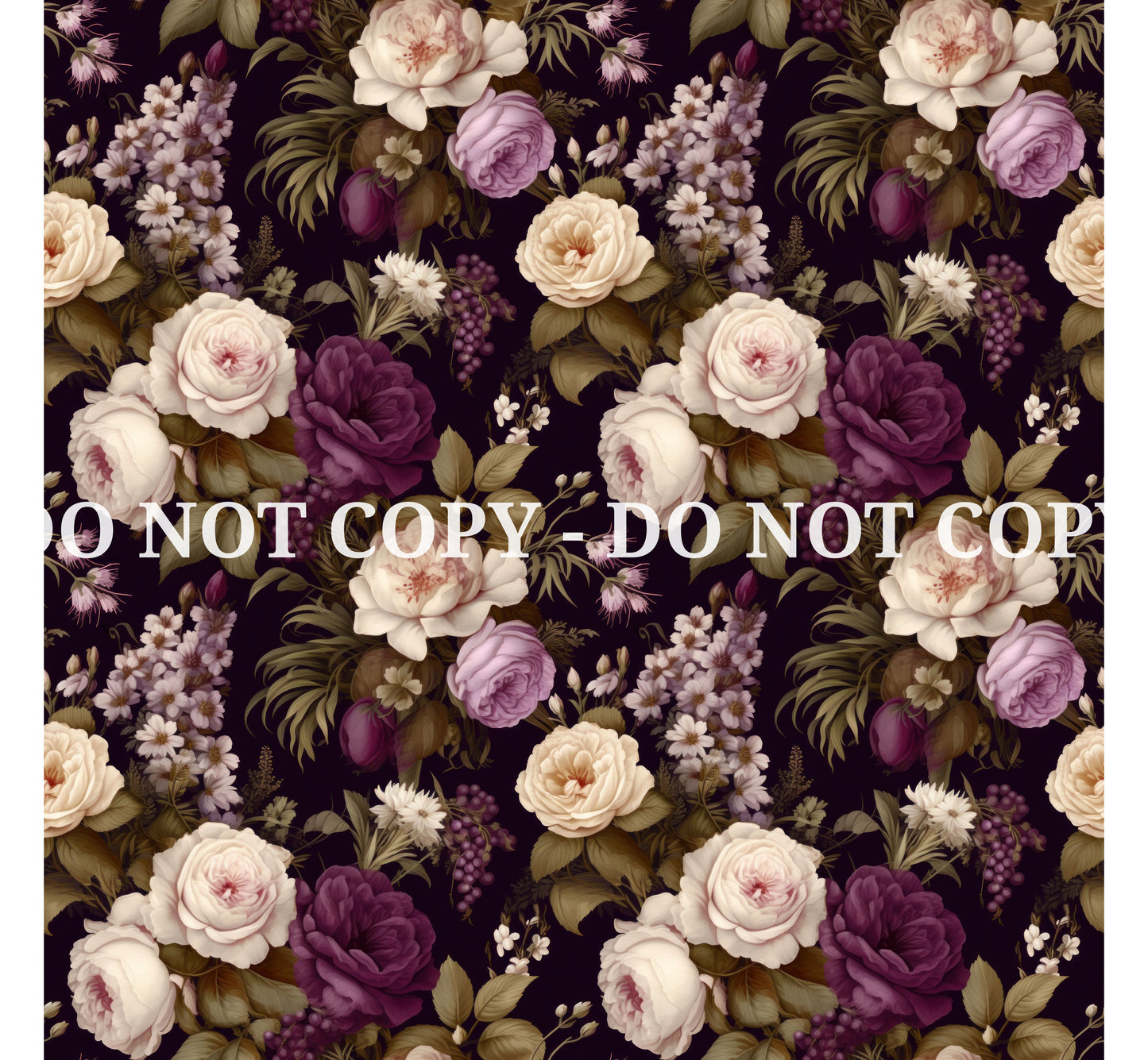 VICTORIAN PURPLE FLOWERS PATTERN VINYL - MULTIPLE VARIATIONS