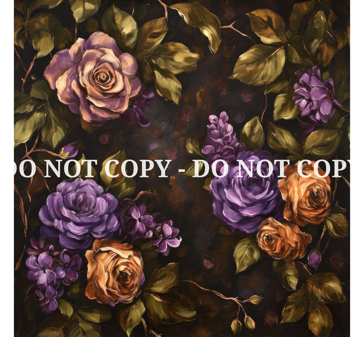 VICTORIAN PURPLE FLOWERS PATTERN VINYL - MULTIPLE VARIATIONS