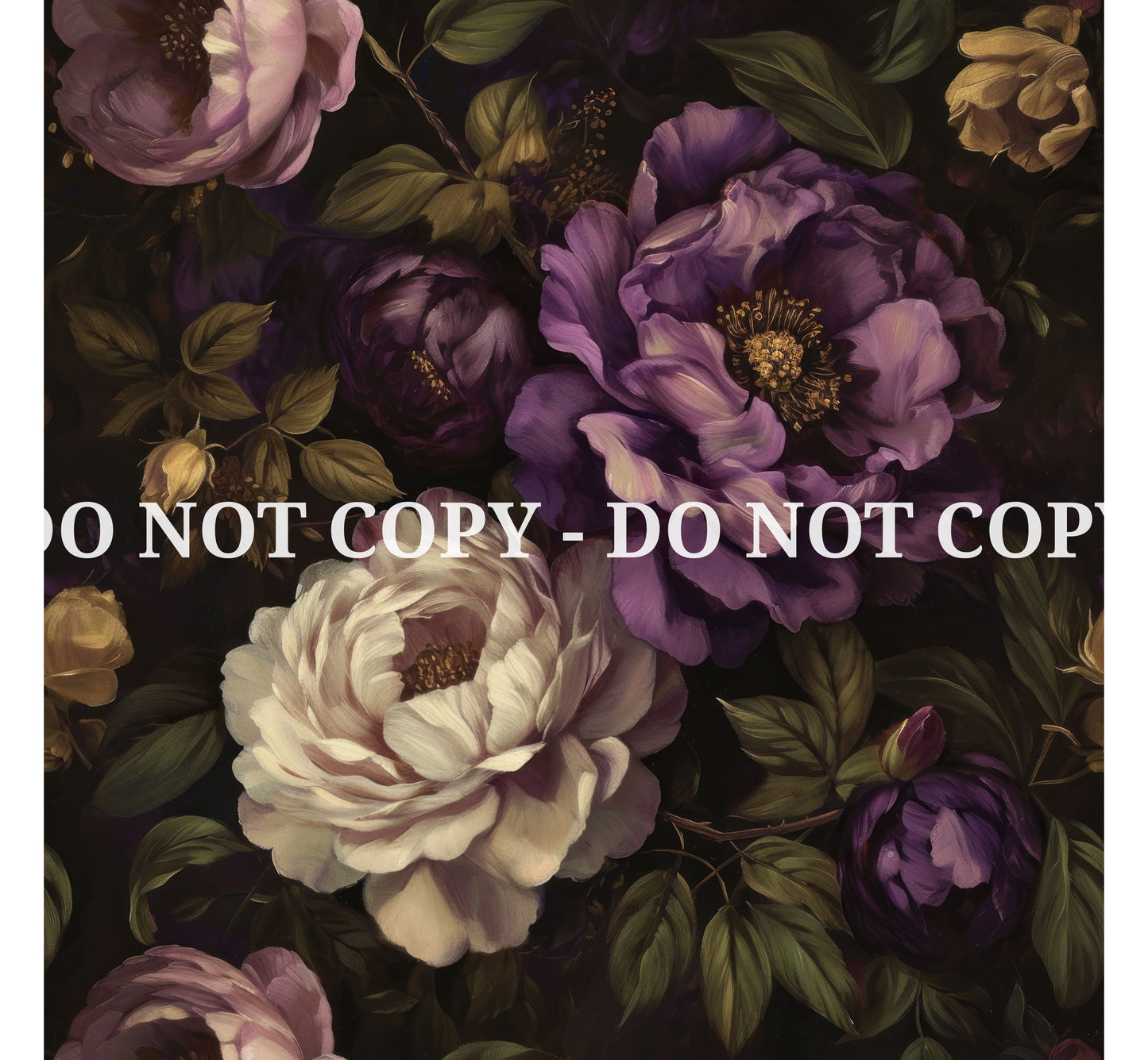 VICTORIAN PURPLE FLOWERS PATTERN VINYL - MULTIPLE VARIATIONS