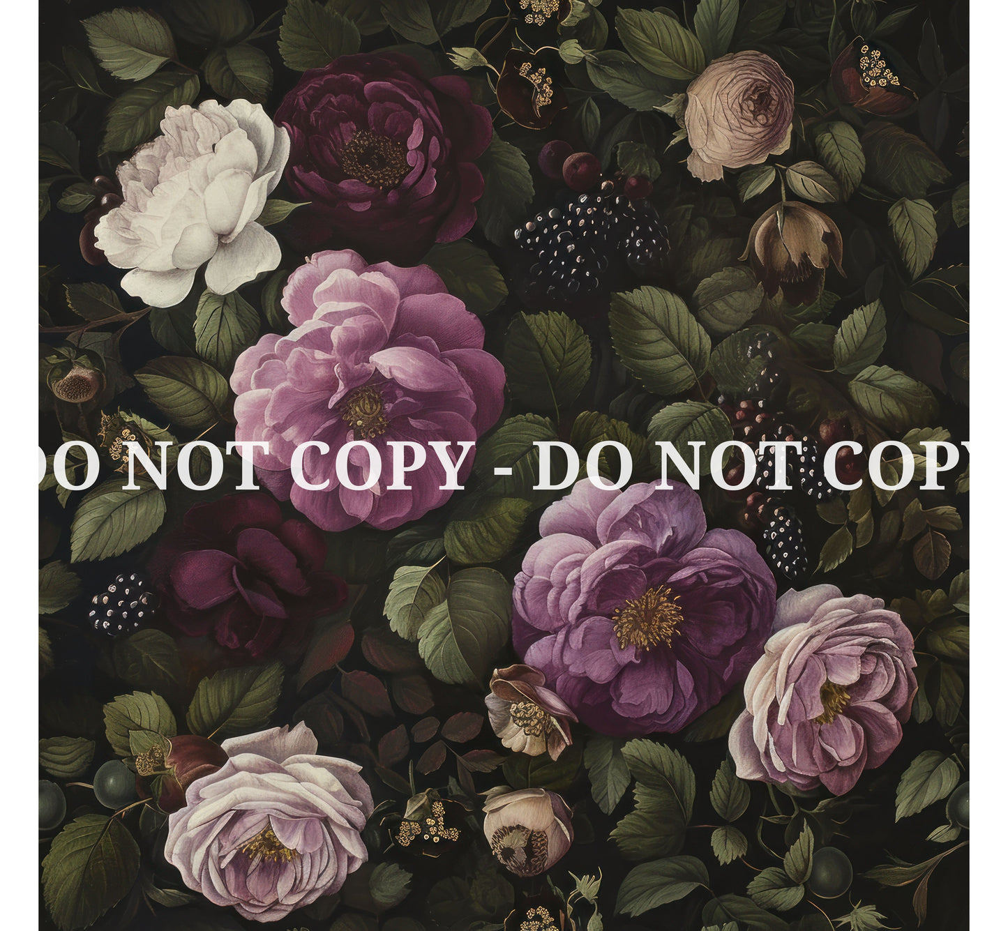 VICTORIAN PURPLE FLOWERS PATTERN VINYL - MULTIPLE VARIATIONS