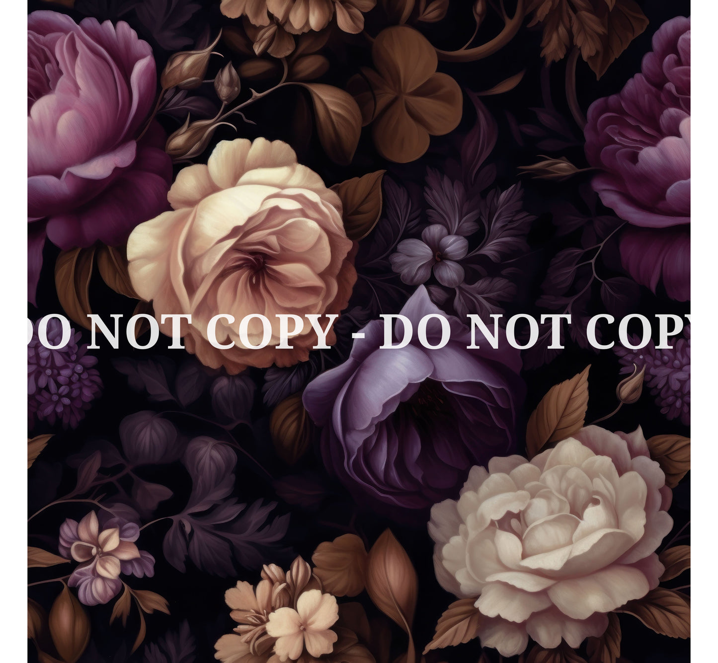 VICTORIAN PURPLE FLOWERS PATTERN VINYL - MULTIPLE VARIATIONS