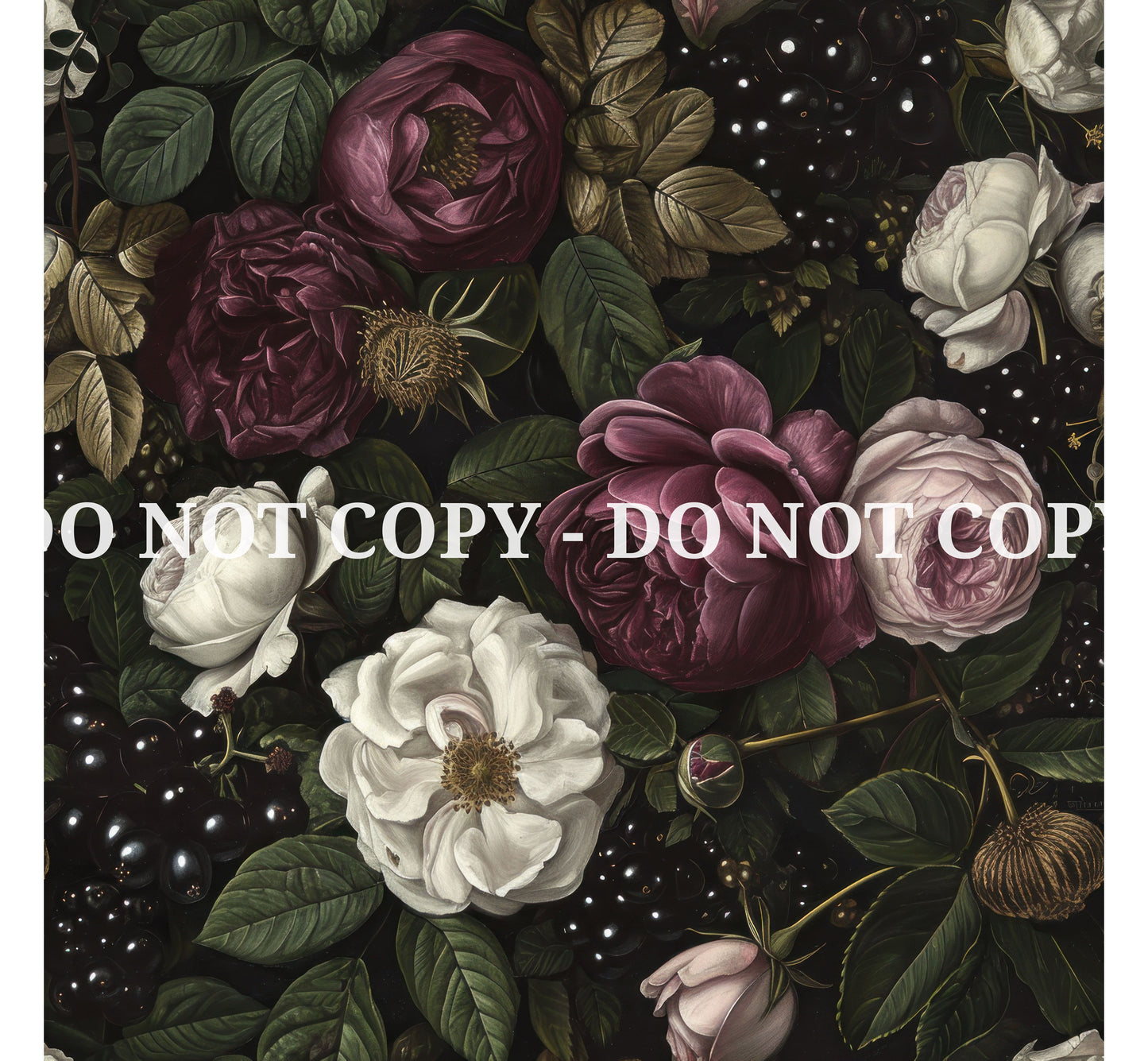 VICTORIAN PURPLE FLOWERS PATTERN VINYL - MULTIPLE VARIATIONS