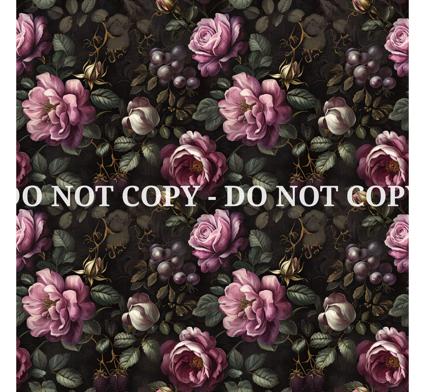 VICTORIAN PURPLE FLOWERS PATTERN VINYL - MULTIPLE VARIATIONS