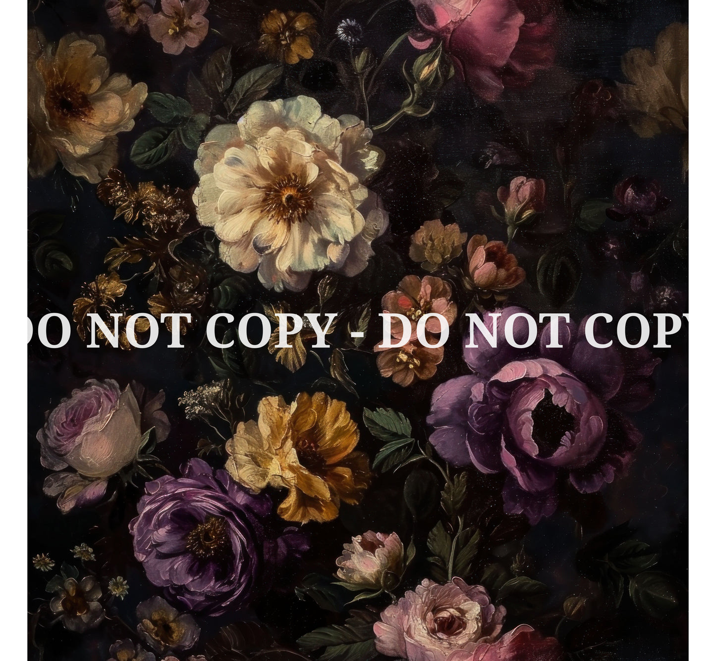 VICTORIAN PURPLE FLOWERS PATTERN VINYL - MULTIPLE VARIATIONS