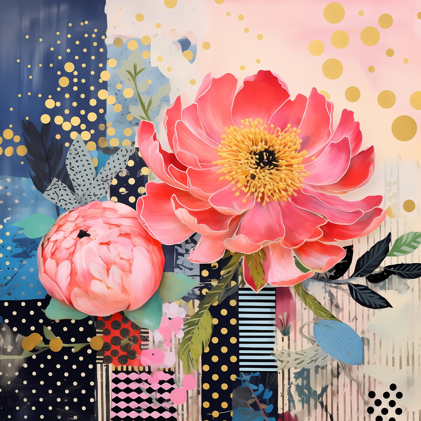 ABSTRACT PEONIES - MULTIPLE VARIATIONS