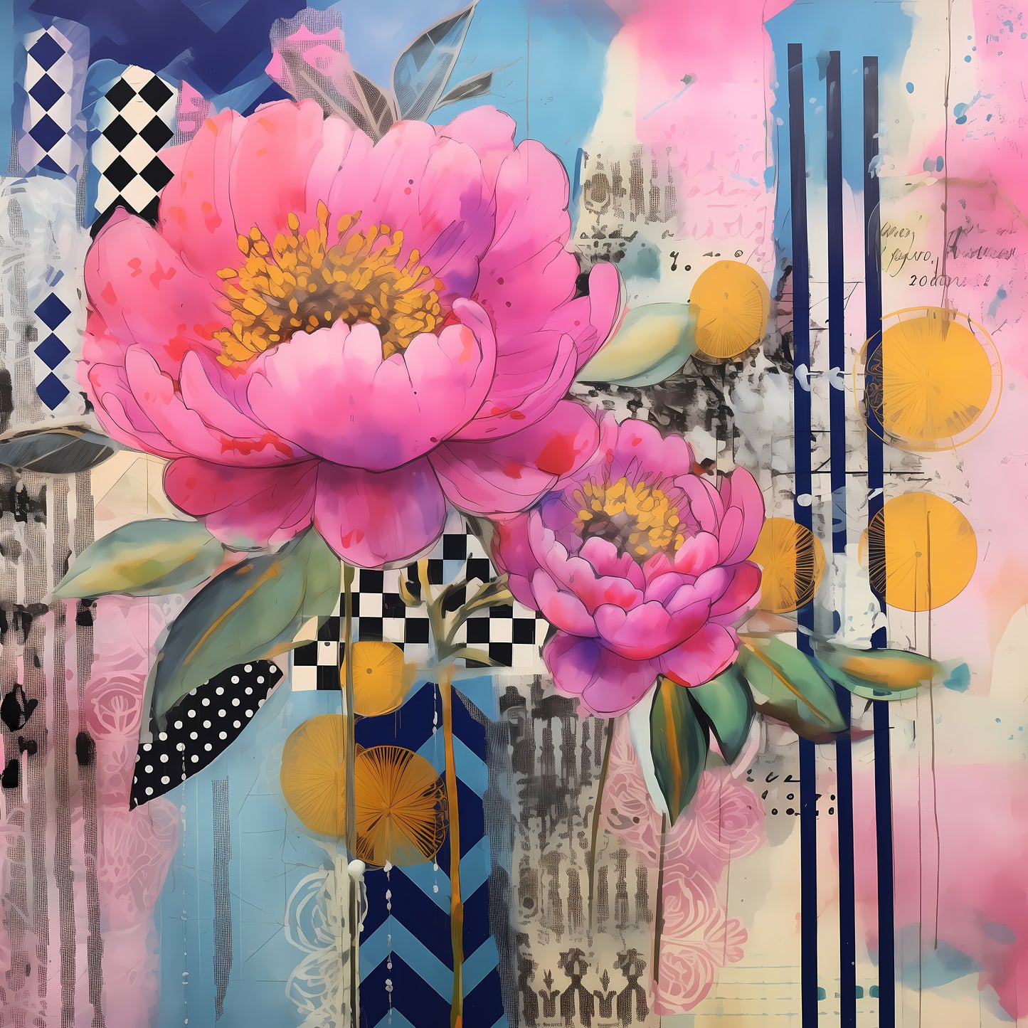 ABSTRACT PEONIES - MULTIPLE VARIATIONS