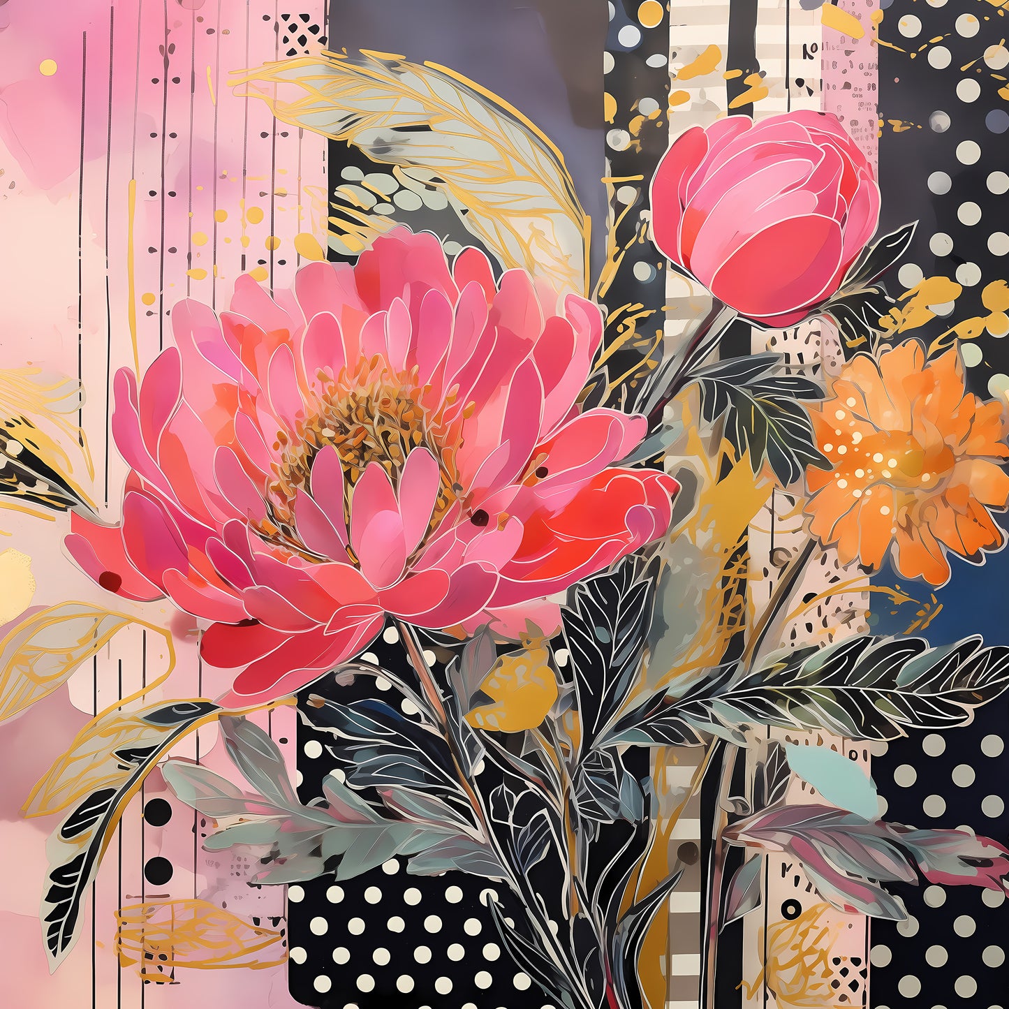 ABSTRACT PEONIES - MULTIPLE VARIATIONS
