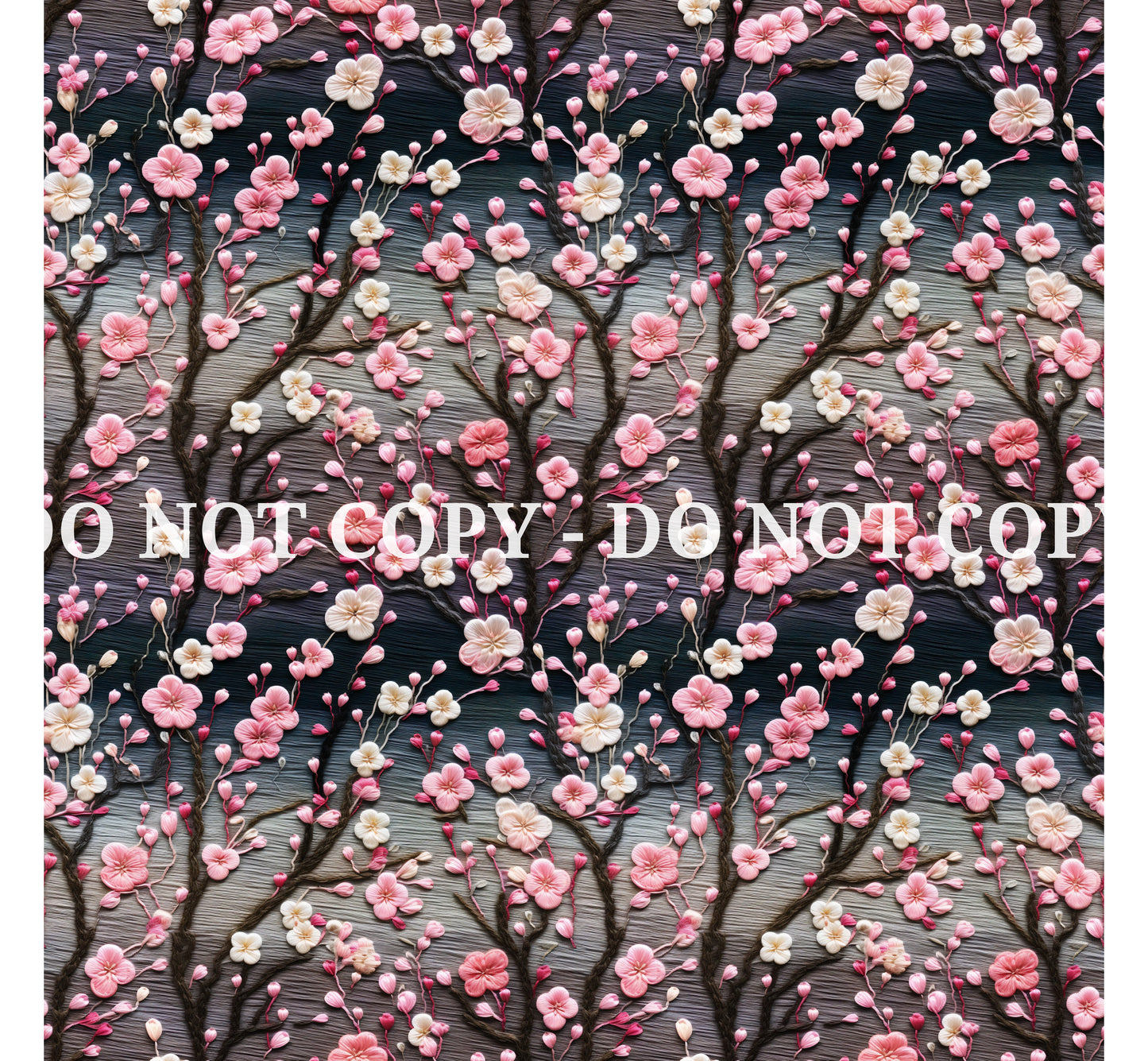 CHERRY BLOSSOM EMBROIDERED PATTERN VINYL - MULTIPLE VARIATIONS