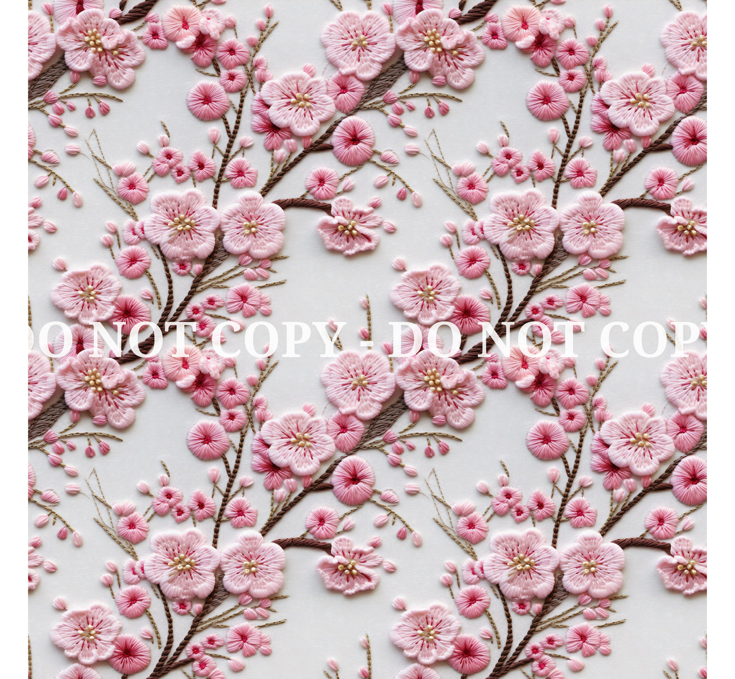 CHERRY BLOSSOM EMBROIDERED PATTERN VINYL - MULTIPLE VARIATIONS