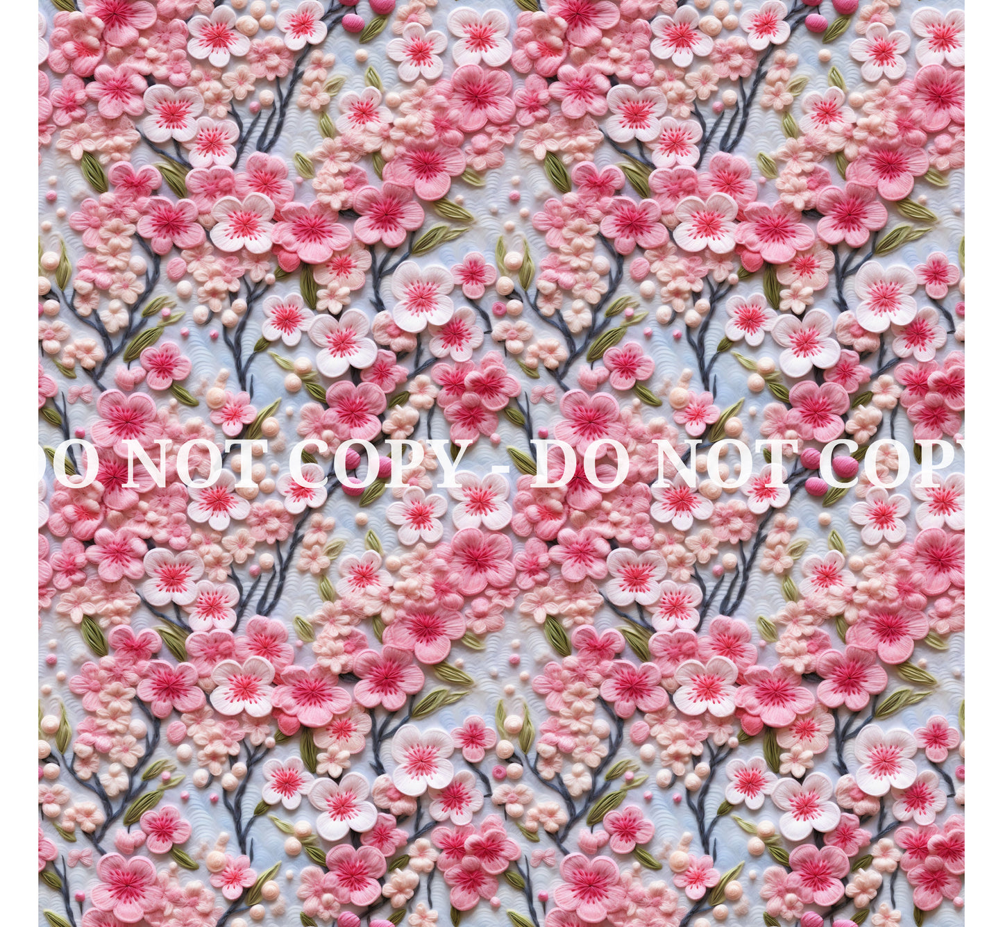 CHERRY BLOSSOM EMBROIDERED PATTERN VINYL - MULTIPLE VARIATIONS