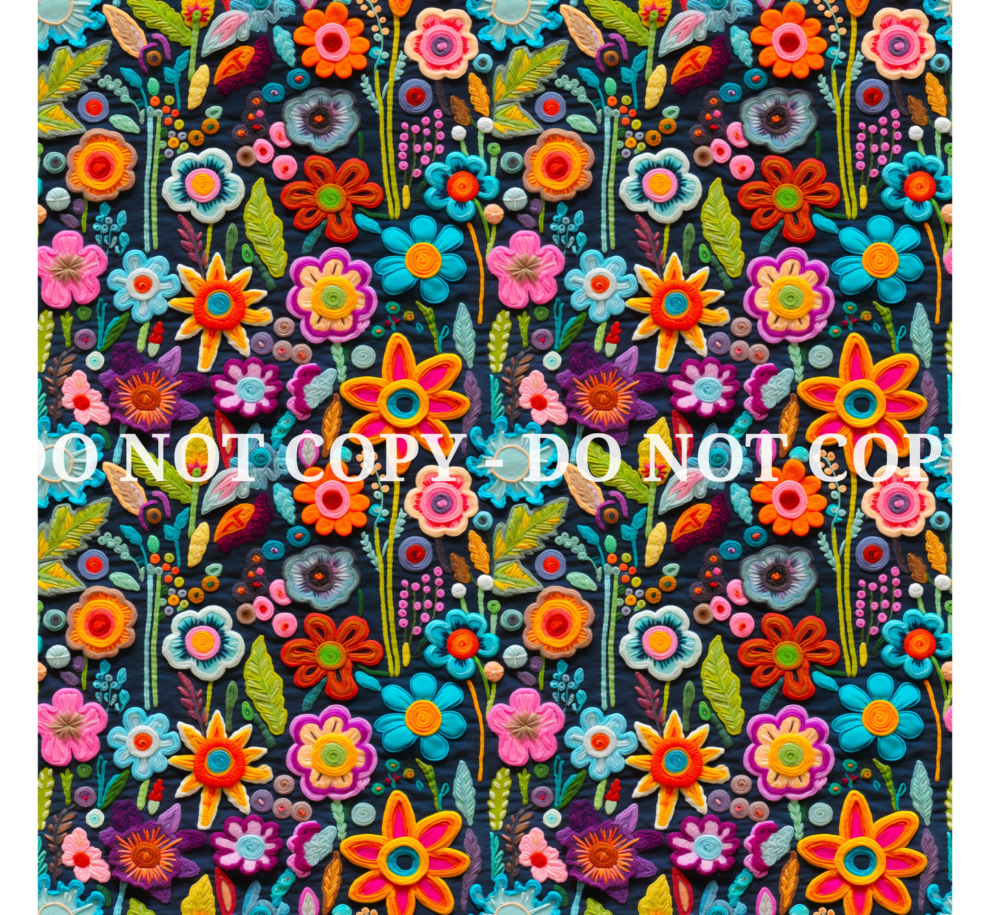 EMBROIDERED FLOWERS VINYL - MULTIPLE VARIATIONS