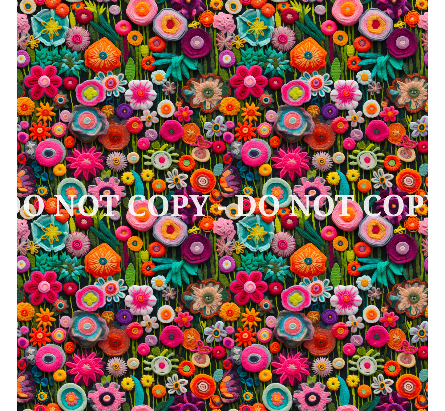 EMBROIDERED FLOWERS VINYL - MULTIPLE VARIATIONS