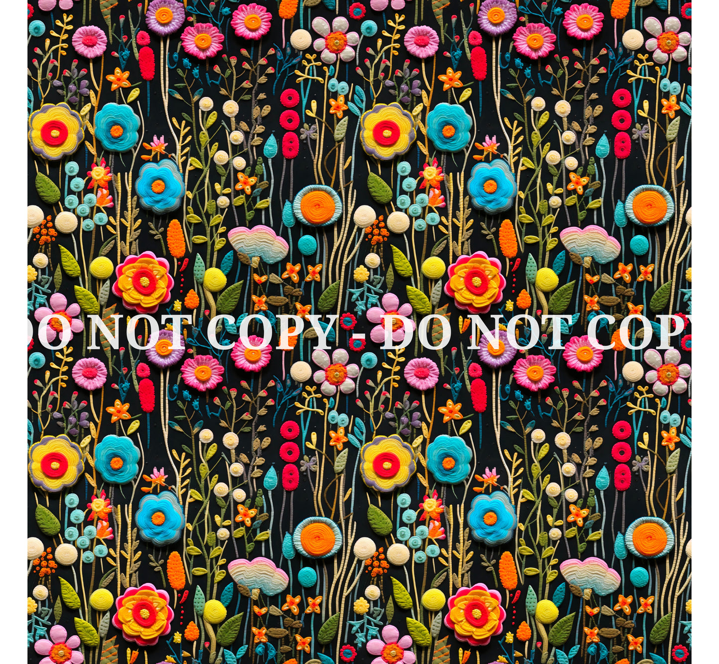 EMBROIDERED FLOWERS VINYL - MULTIPLE VARIATIONS