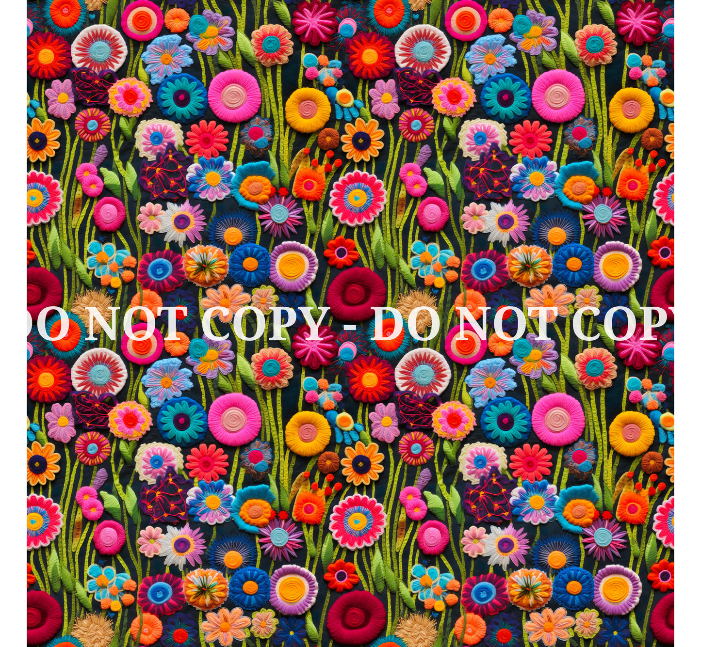 EMBROIDERED FLOWERS VINYL - MULTIPLE VARIATIONS