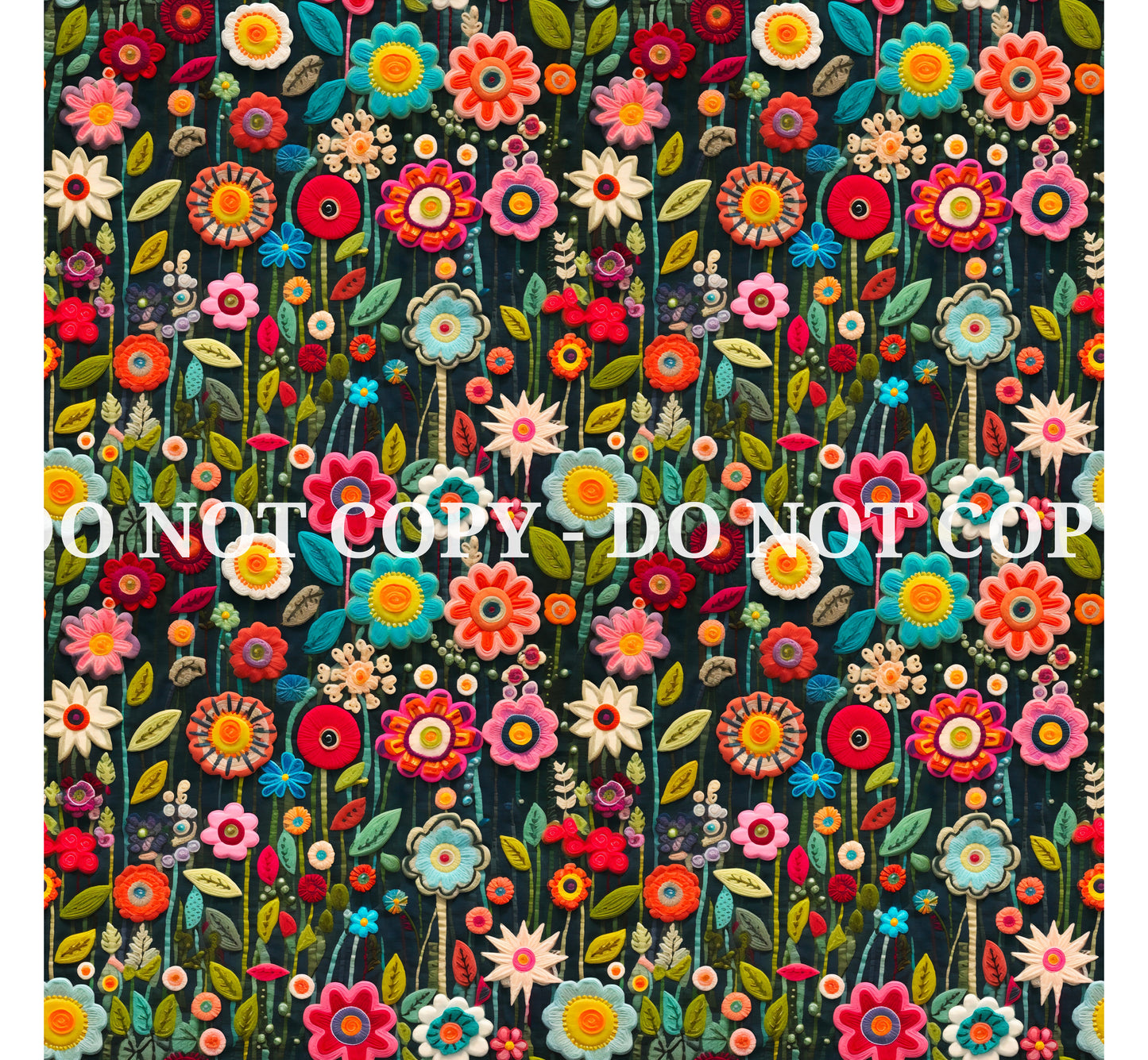 EMBROIDERED FLOWERS VINYL - MULTIPLE VARIATIONS
