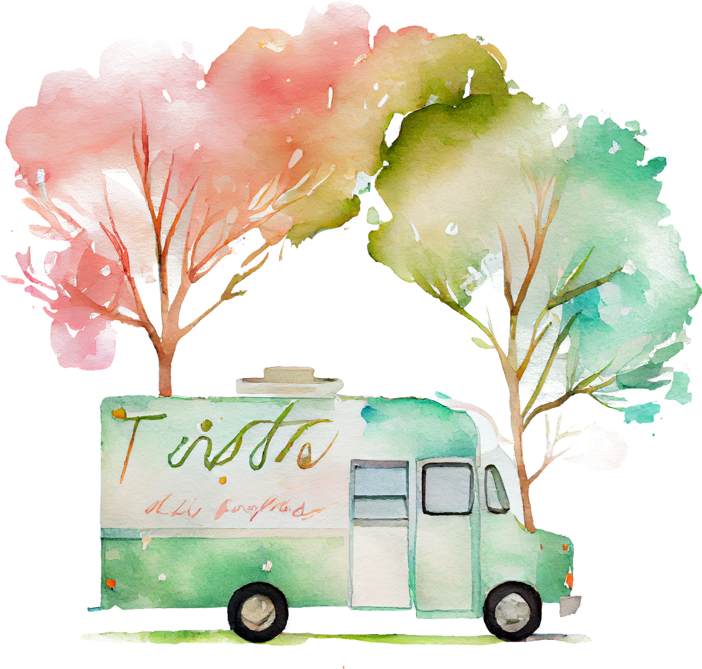 Watercolor Ice Cream - White Cast Decals