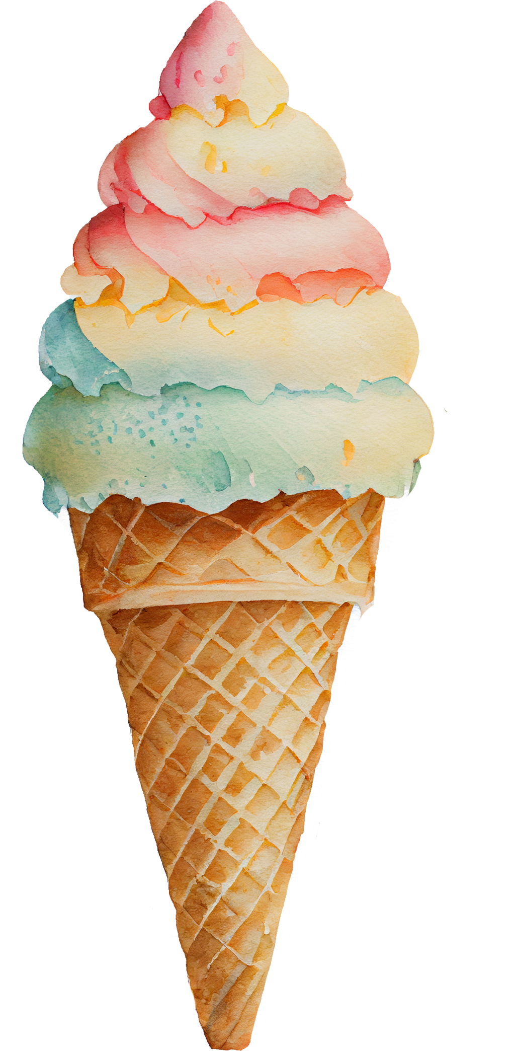 Watercolor Ice Cream - White Cast Decals