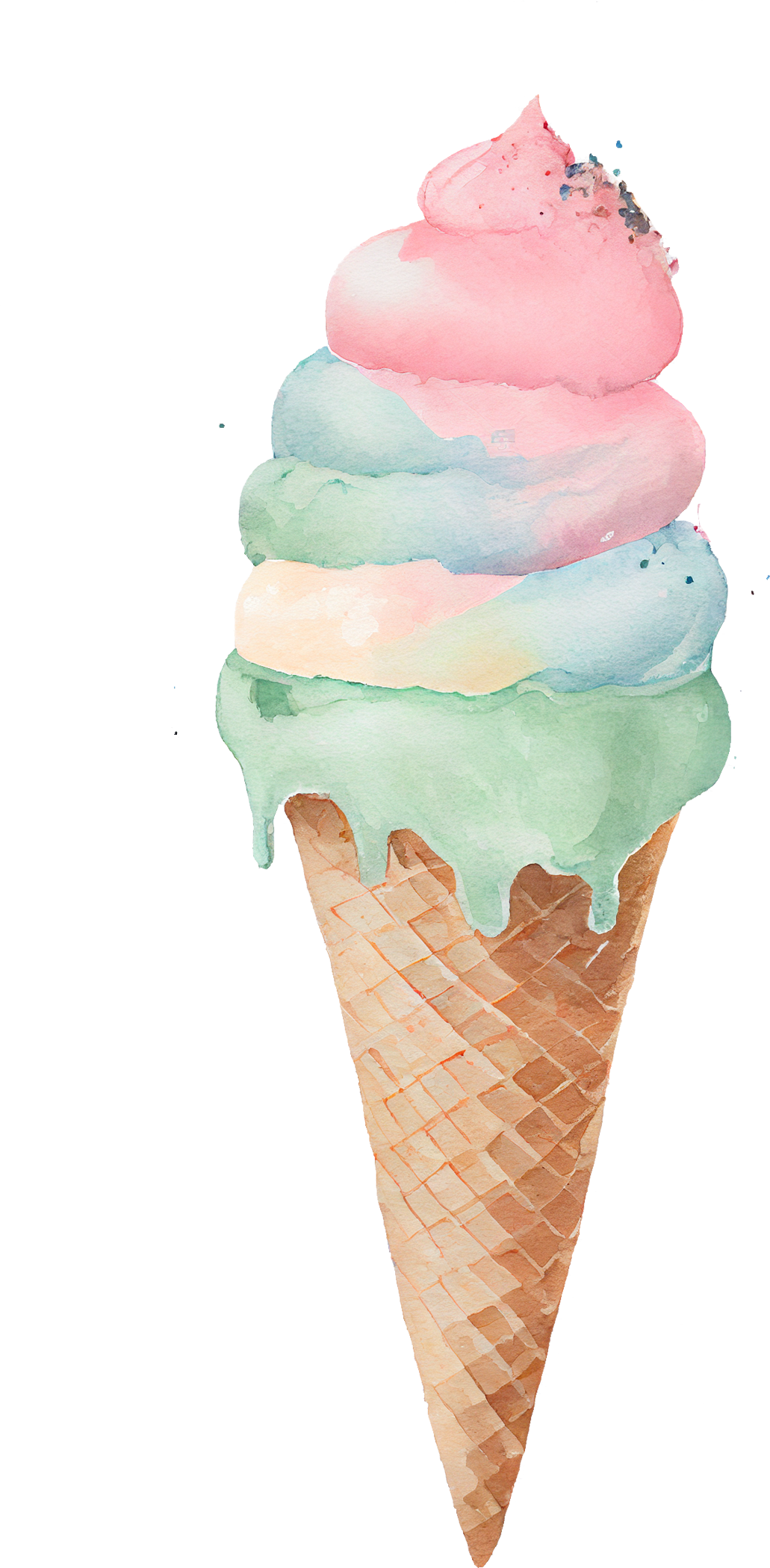 Watercolor Ice Cream - White Cast Decals