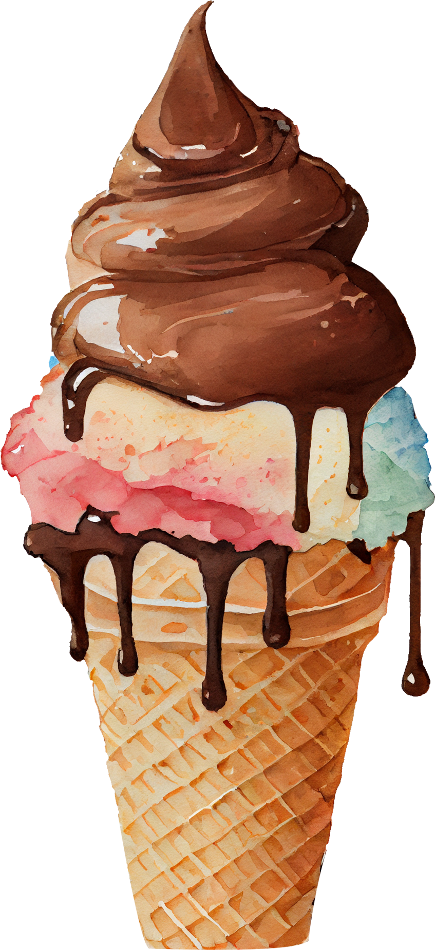 Watercolor Ice Cream - White Cast Decals