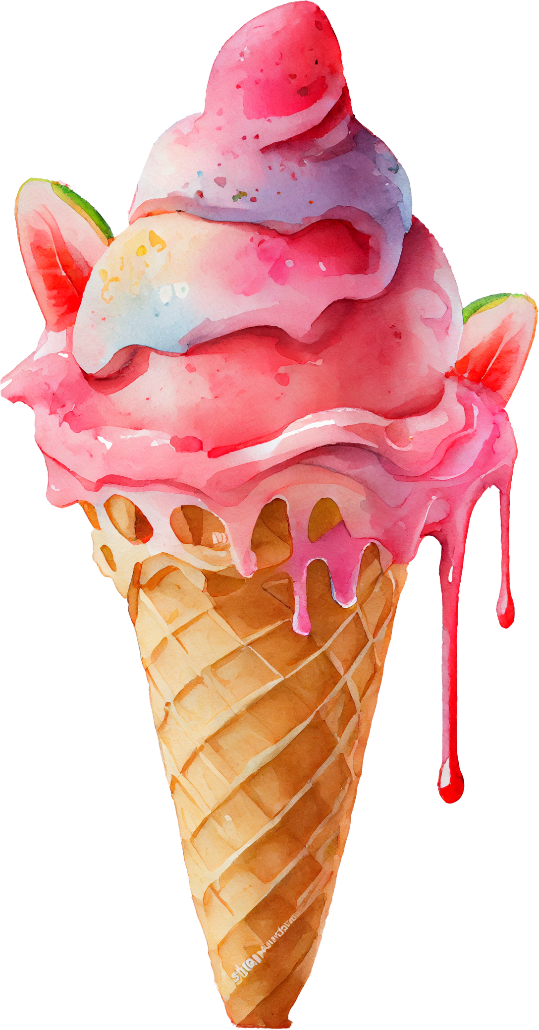 Watercolor Ice Cream - White Cast Decals