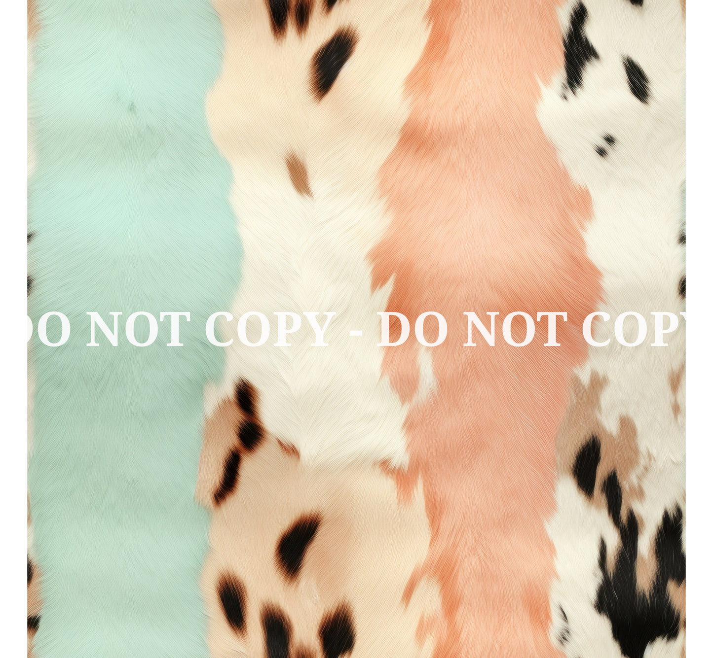 PEACH AND MINT COWHIDE - MULTIPLE VARIATIONS