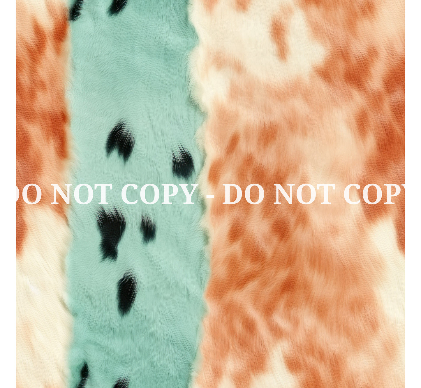 PEACH AND MINT COWHIDE - MULTIPLE VARIATIONS