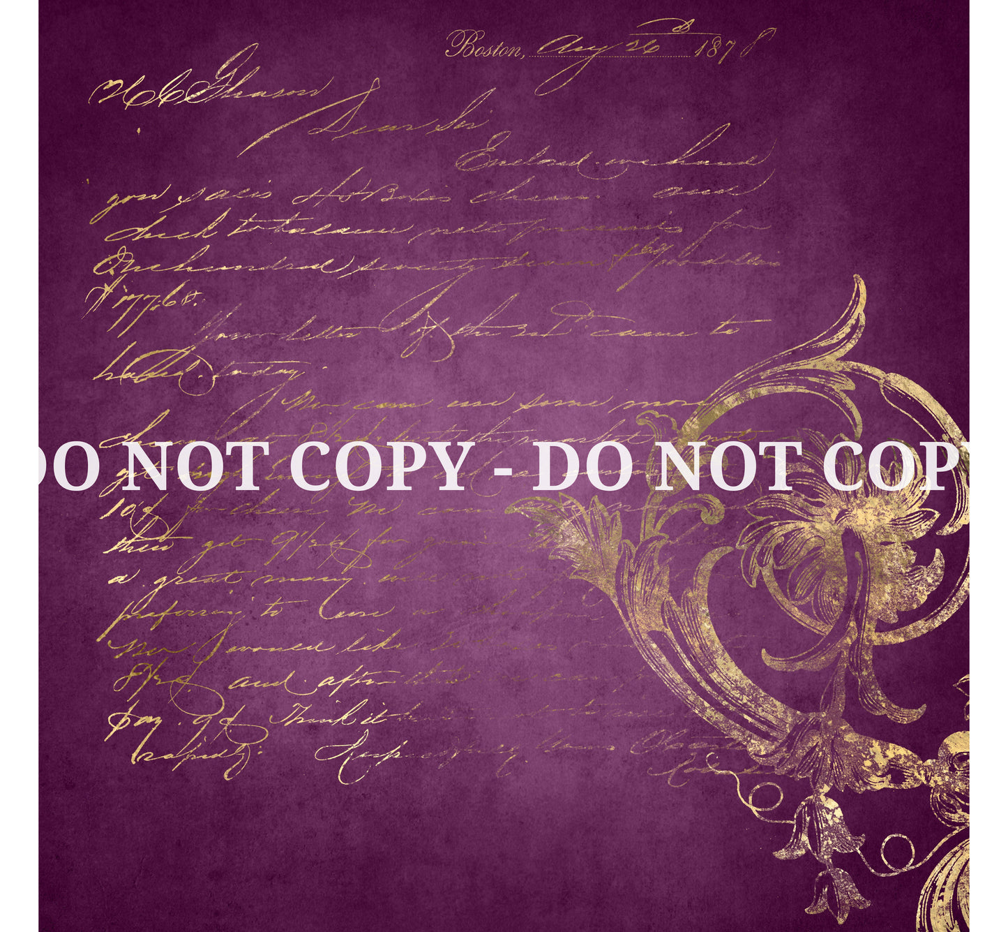 DISTRESSED PURPLE AND GOLD