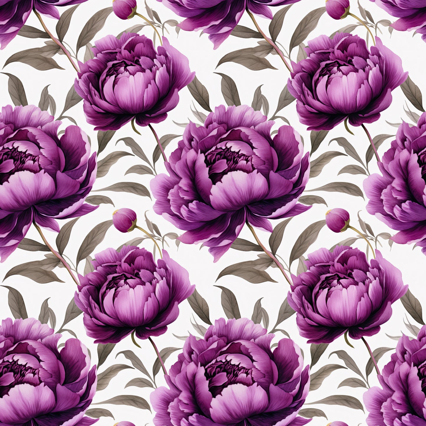 WATERCOLOR PURPLE PEONY PATTERN VINYL - MULTIPLE VARIATIONS