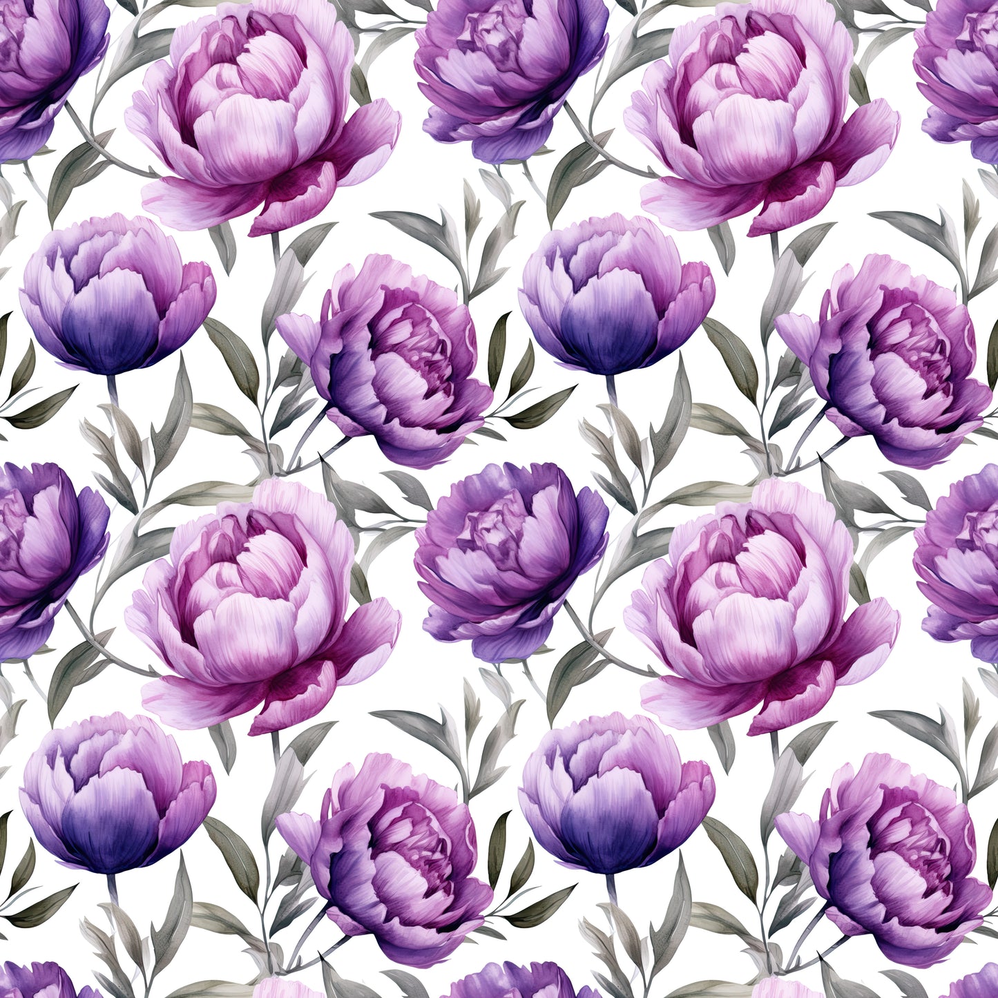 WATERCOLOR PURPLE PEONY PATTERN VINYL - MULTIPLE VARIATIONS