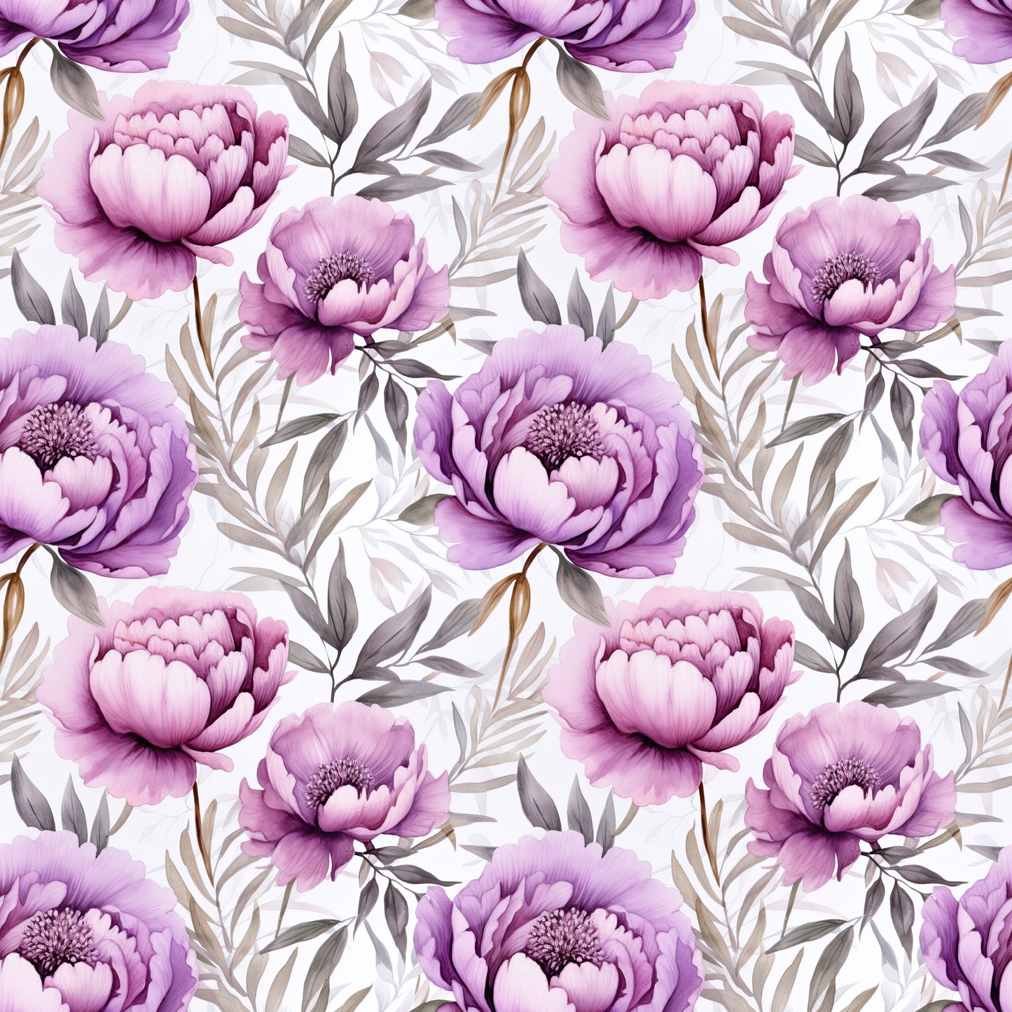 WATERCOLOR PURPLE PEONY PATTERN VINYL - MULTIPLE VARIATIONS