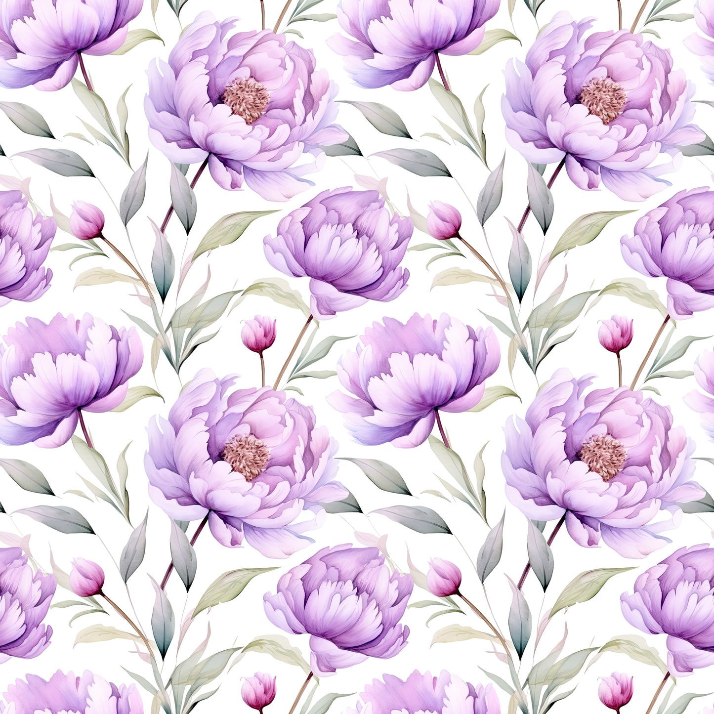 WATERCOLOR PURPLE PEONY PATTERN VINYL - MULTIPLE VARIATIONS