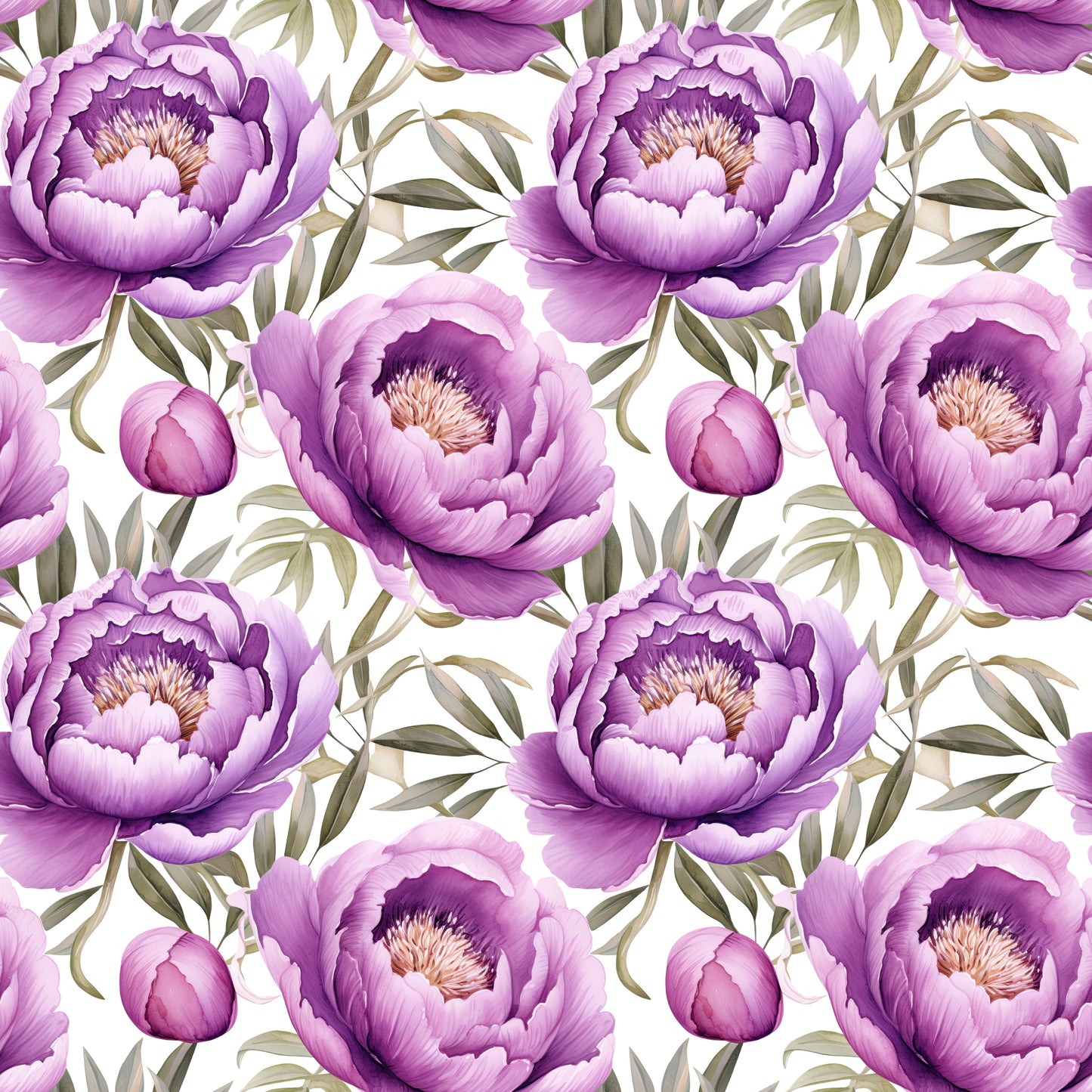WATERCOLOR PURPLE PEONY PATTERN VINYL - MULTIPLE VARIATIONS