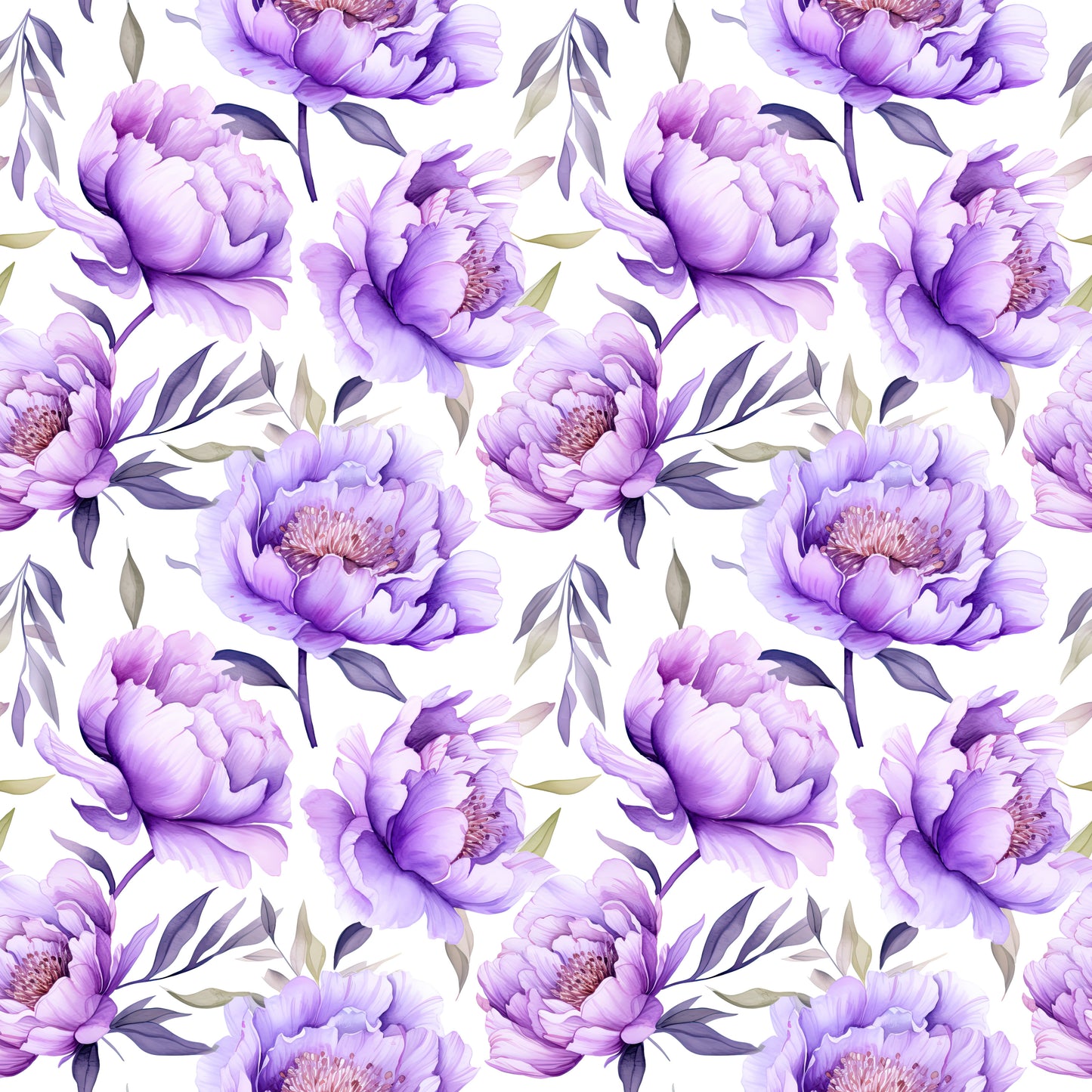 WATERCOLOR PURPLE PEONY PATTERN VINYL - MULTIPLE VARIATIONS