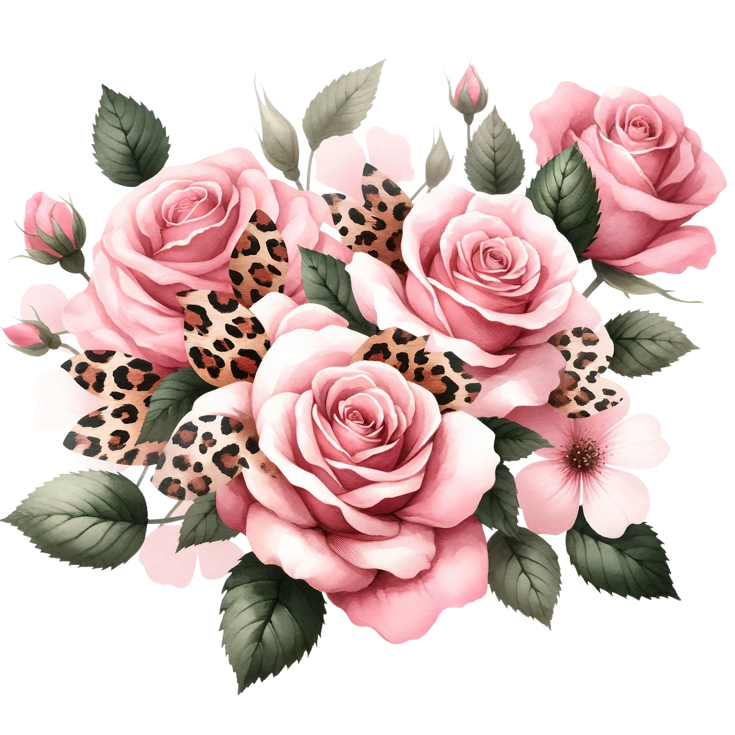 ANIMAL PRINT ROSES - Decals