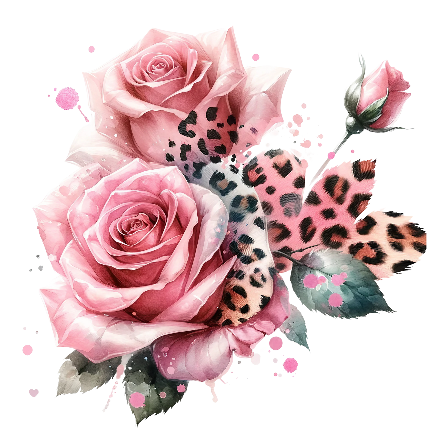 ANIMAL PRINT ROSES - Decals