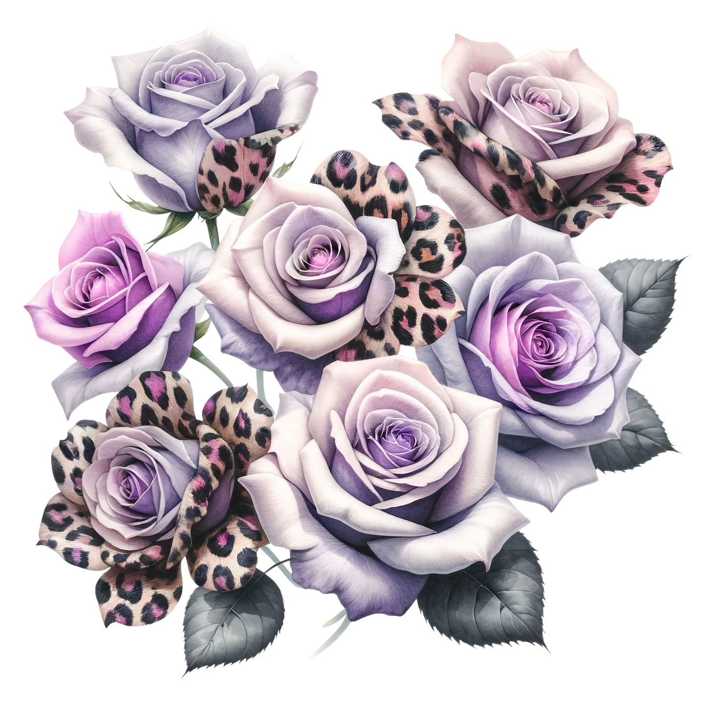 ANIMAL PRINT ROSES - Decals