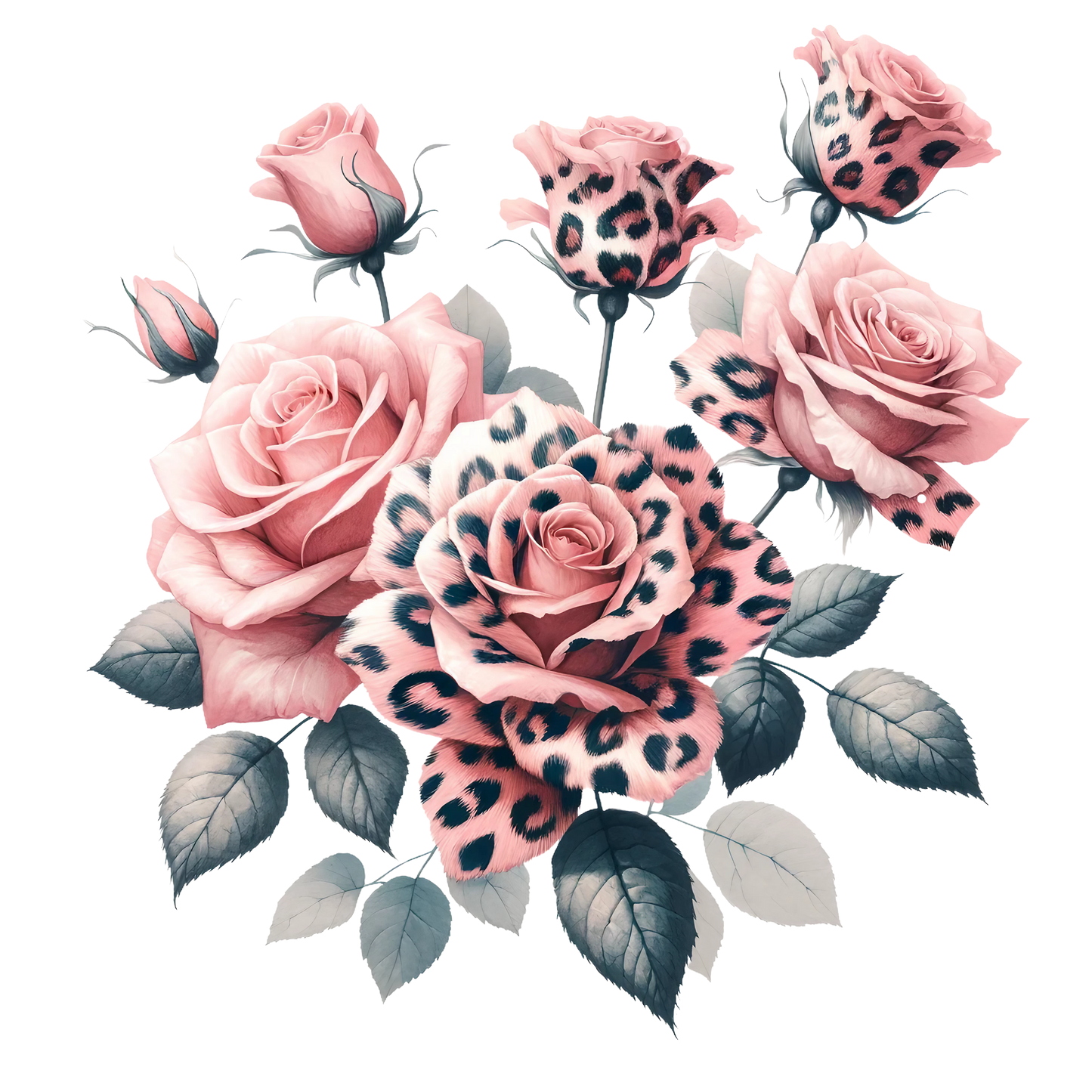 ANIMAL PRINT ROSES - Decals