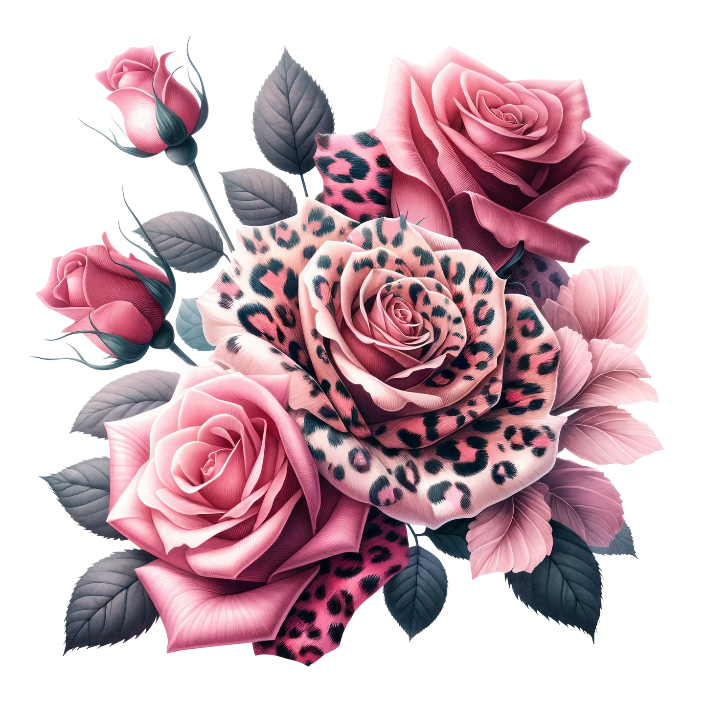 ANIMAL PRINT ROSES - Decals