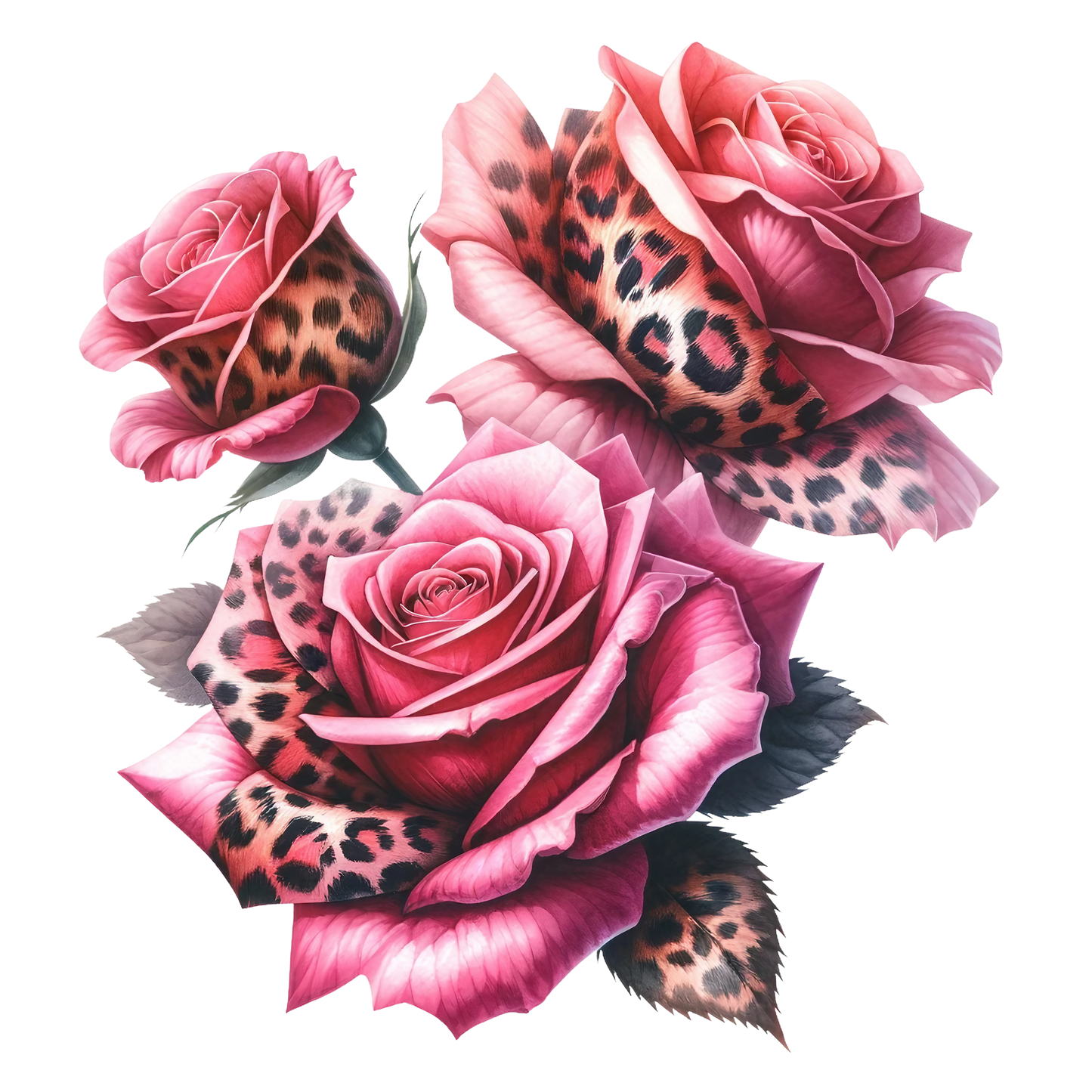 ANIMAL PRINT ROSES - Decals