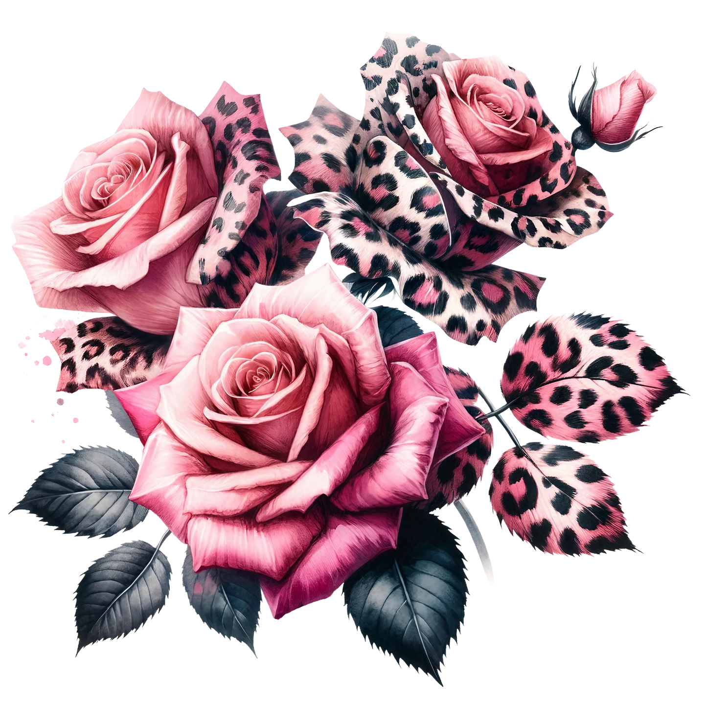 ANIMAL PRINT ROSES - Decals