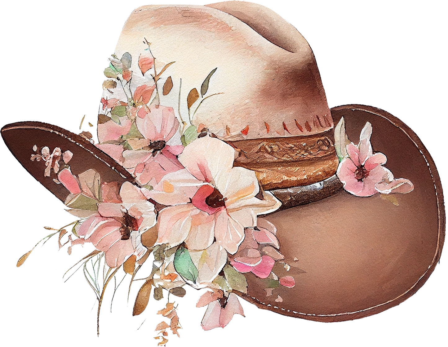 Watercolor Western Boho - White Cast Decals