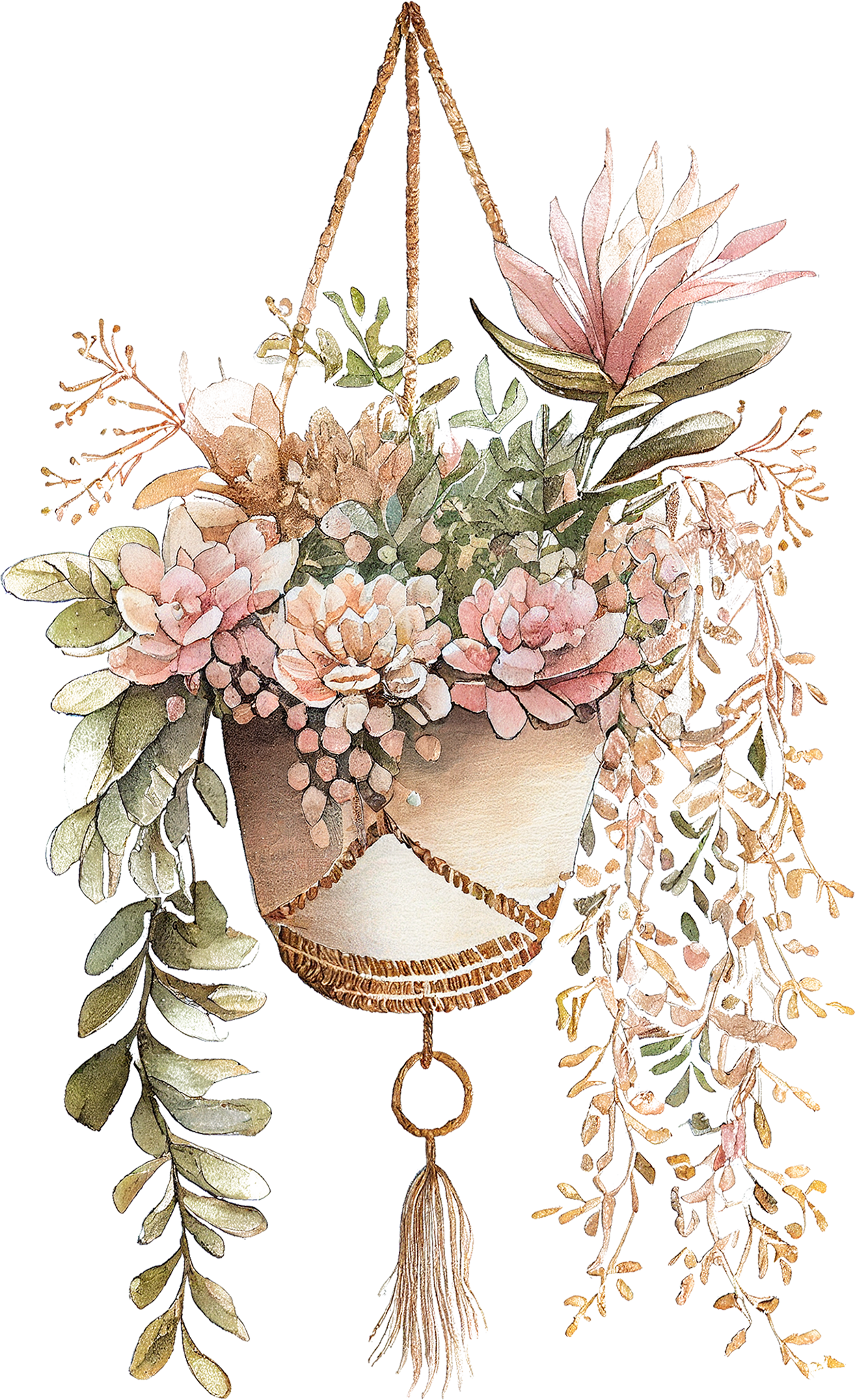 Watercolor Western Boho - White Cast Decals