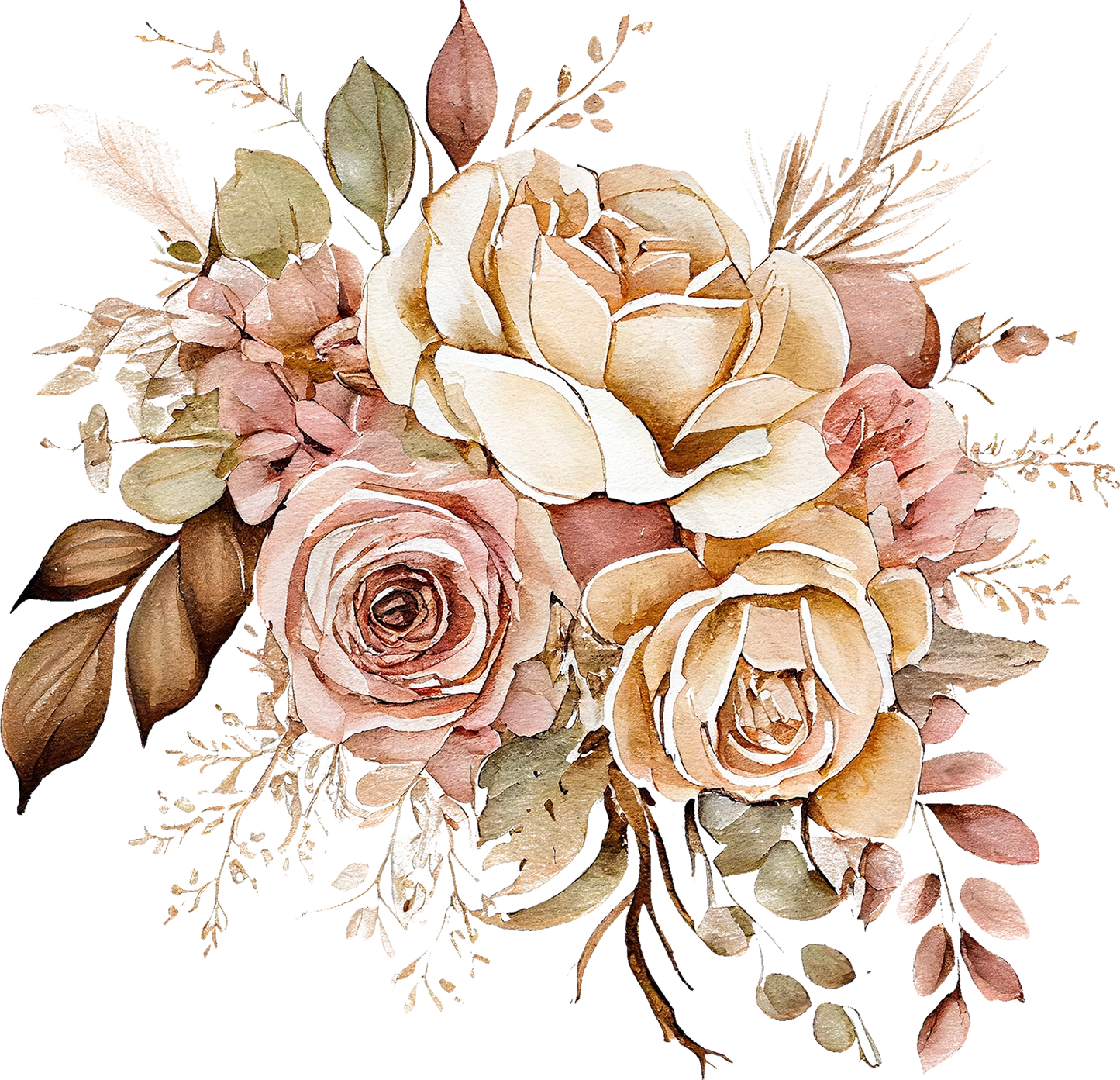 Watercolor Western Boho - White Cast Decals