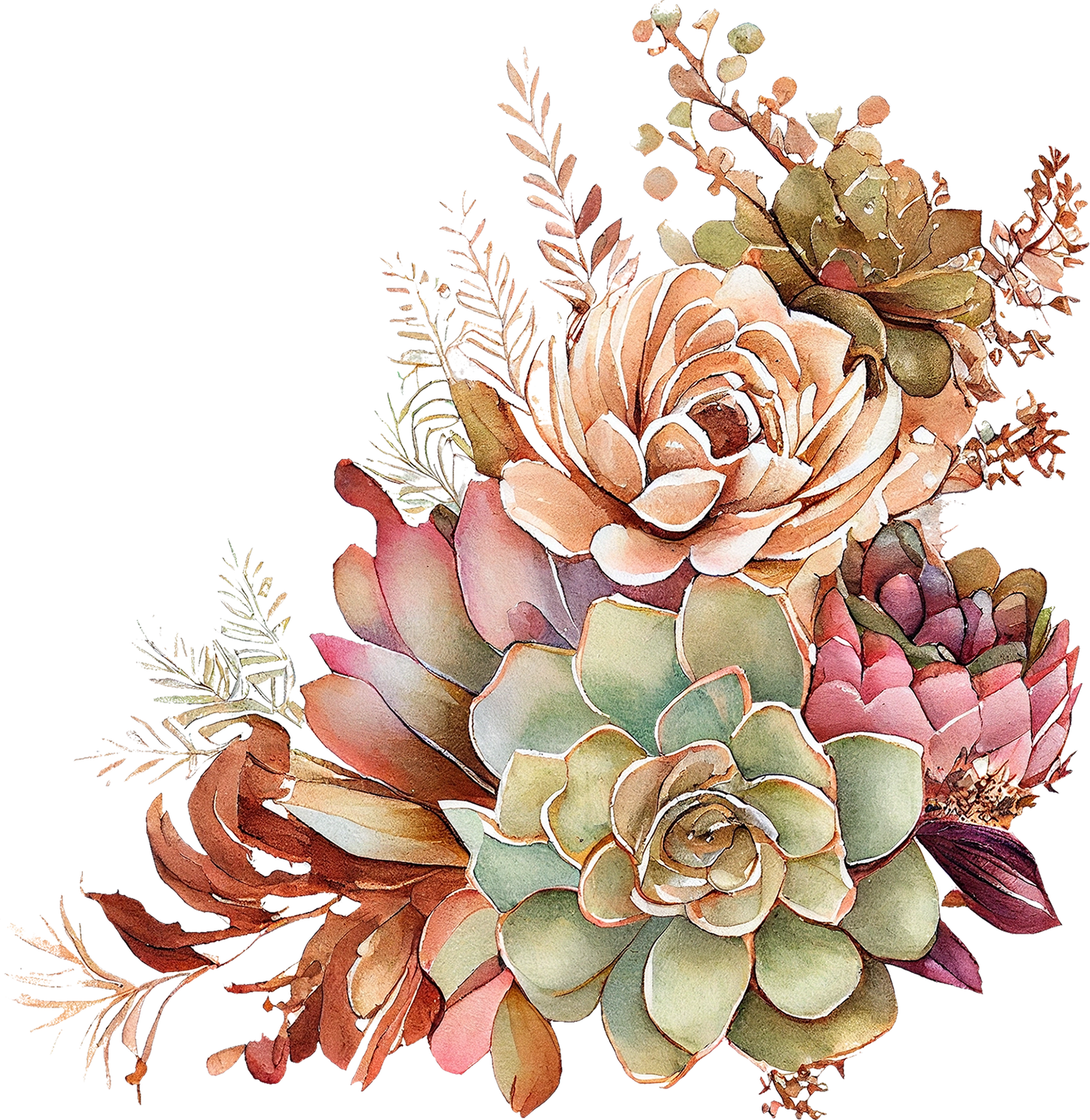 Watercolor Western Boho - White Cast Decals