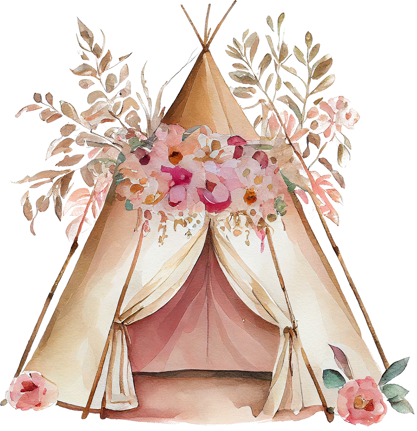 Watercolor Western Boho - White Cast Decals