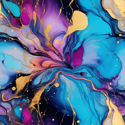 PURPLE AND BLUE FLORAL ALCOHOL INK VINYL - MULTIPLE VARIATIONS