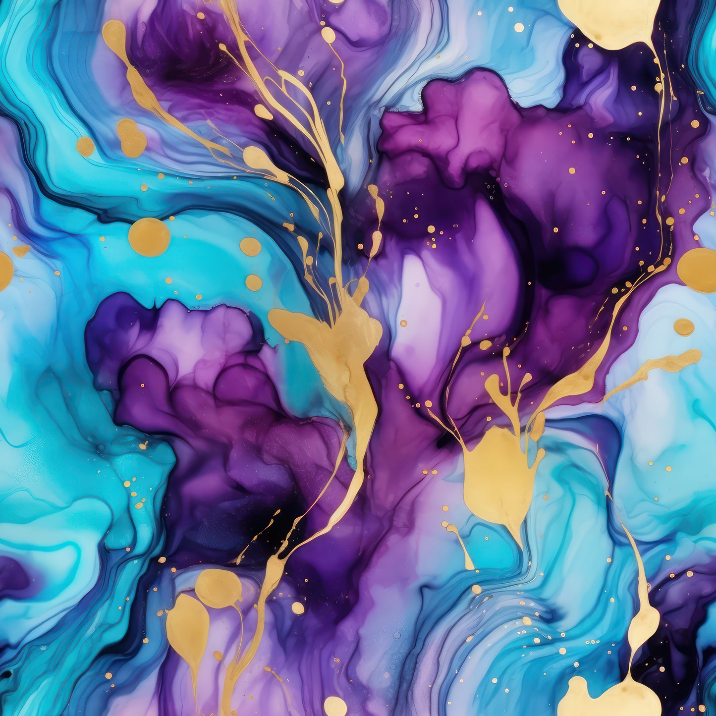 PURPLE AND BLUE FLORAL ALCOHOL INK VINYL - MULTIPLE VARIATIONS