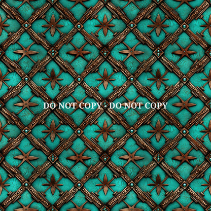 TURQUOISE COWGIRL TEXTURE PATTERN VINYL - MULTIPLE VARIATIONS