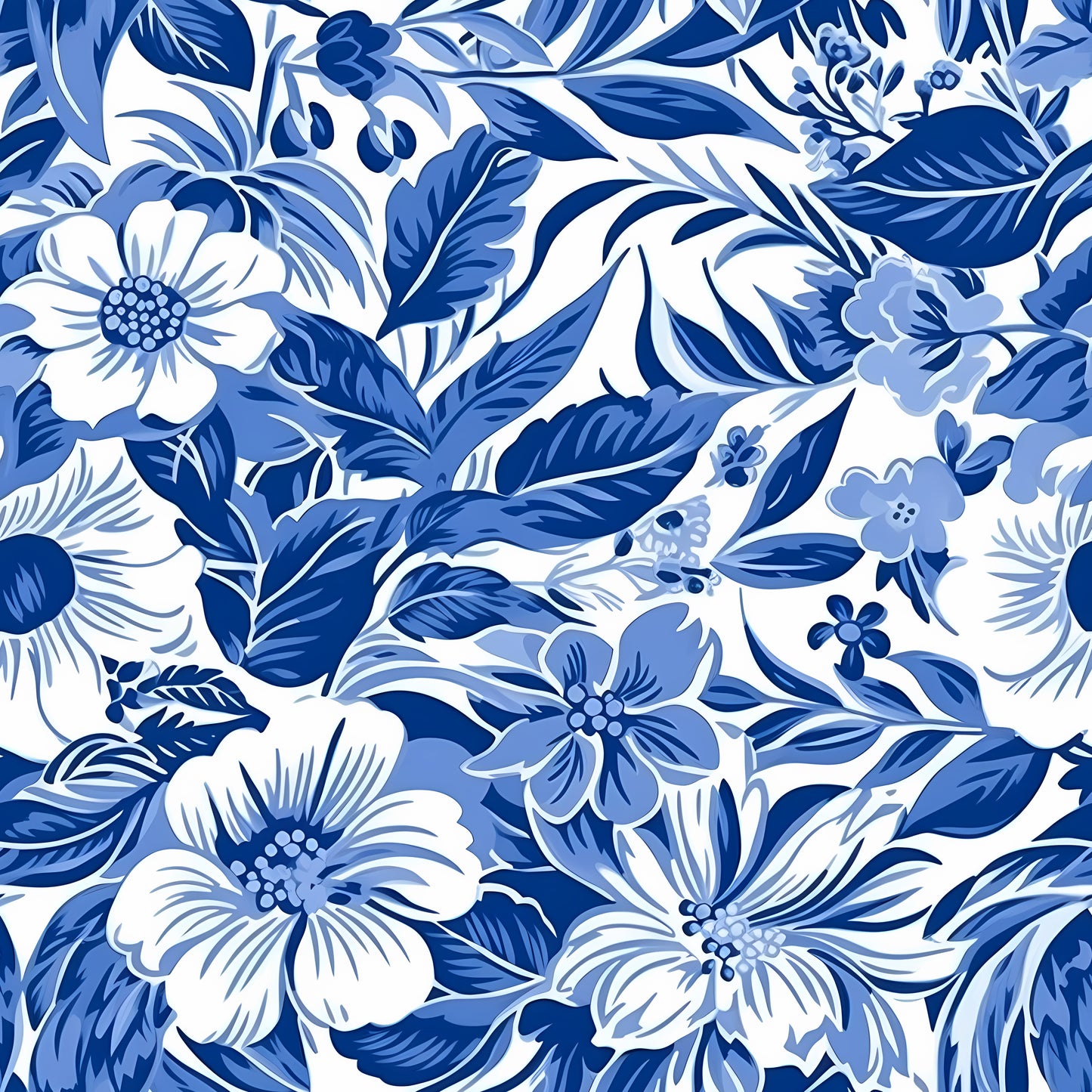 PREPPY WHITE AND BLUE FLORAL - MULTIPLE VARIATIONS