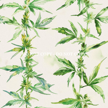 CANNABIS WATERCOLOR PATTERN VINYL - MULTIPLE VARIATIONS